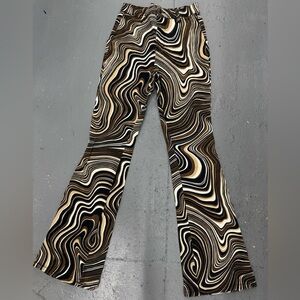 Motel Rocks Small Brown and Cream Swirl Pants